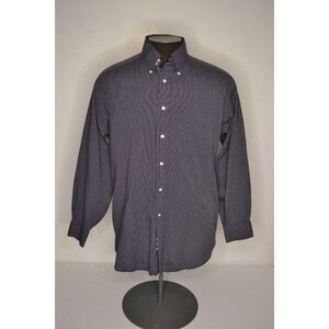 Tommy Hilfiger Men's 16 32-33 Blue Pinstripe Button Down Long Sleeve Shirt
